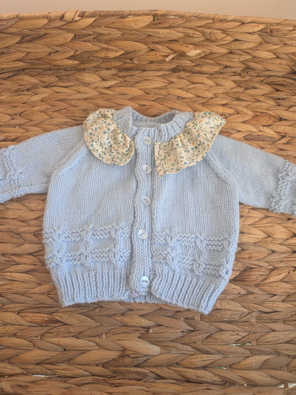 Blue cardigan with collar size 0-3