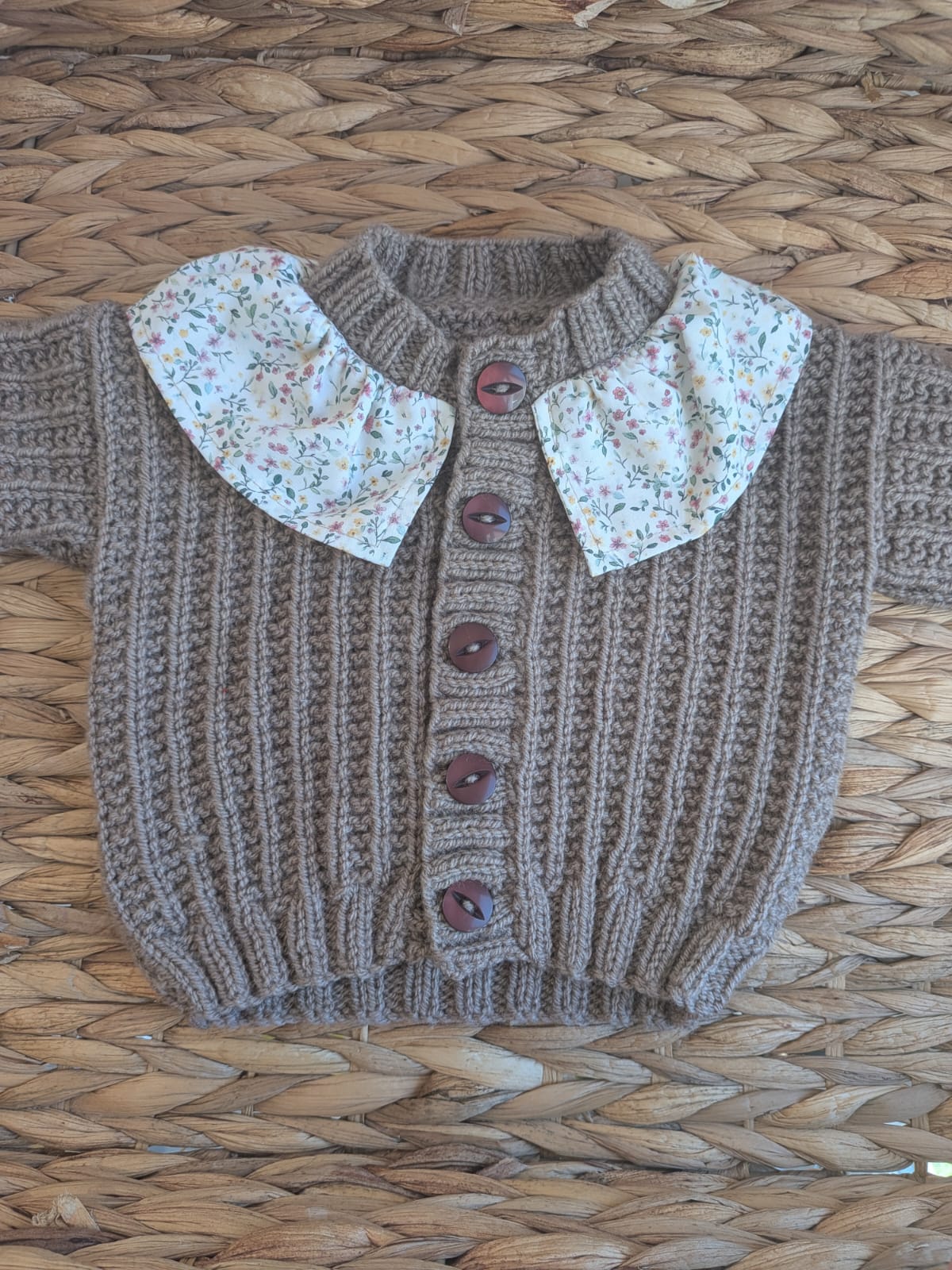 Brown cardigan with collar size 3-6 months