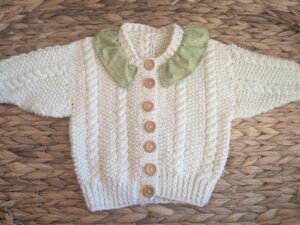 Cream cardigan with collar size 1-2 years