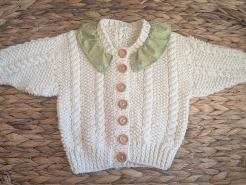 Cream cardigan with collar size 1-2 years